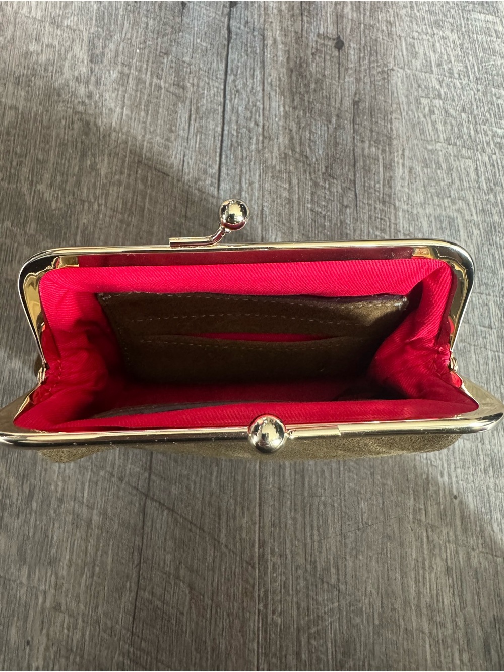 Vintage Dooney & Bourke Suede Coin Purse – Brown Suede with Red Lining Suede Kis - Picture 9 of 9